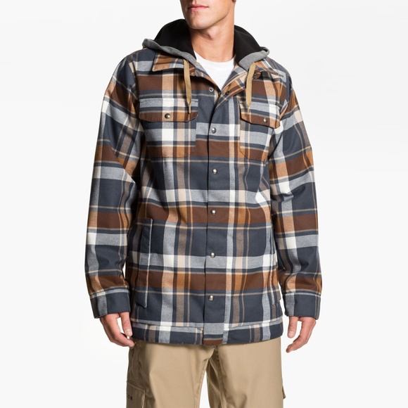 plaid snowboarding jacket
